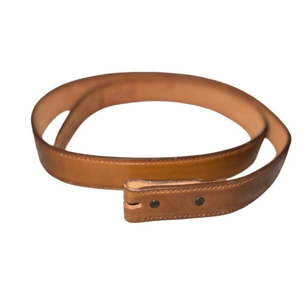 Bushy Creek USA Western Cowboy Brown Leather Belt Mens 52” Length NO Buckle Work